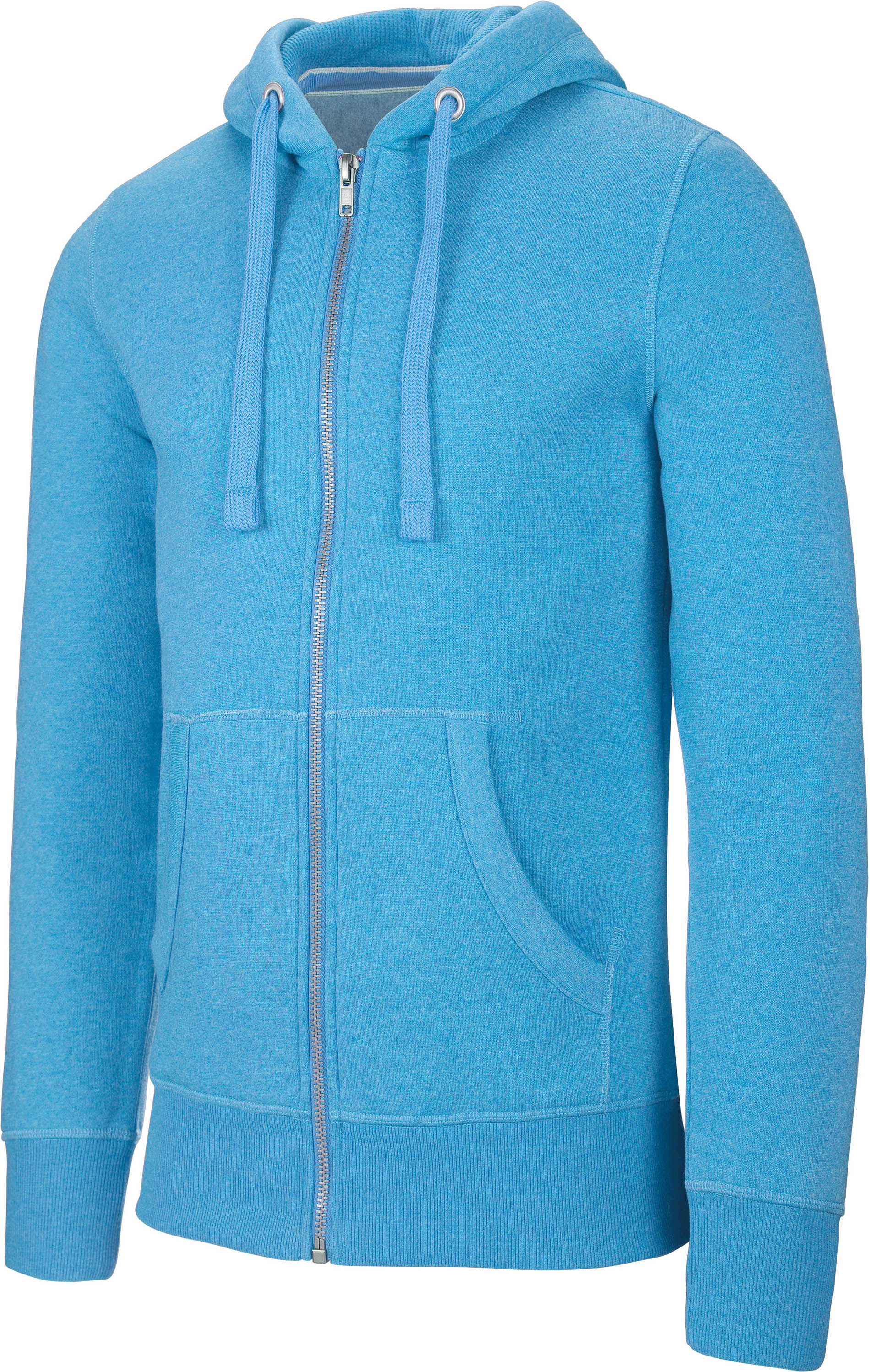 K460_TROPBLUHEA Sudadera con Capucha y Cremallera Melange Personalizada
