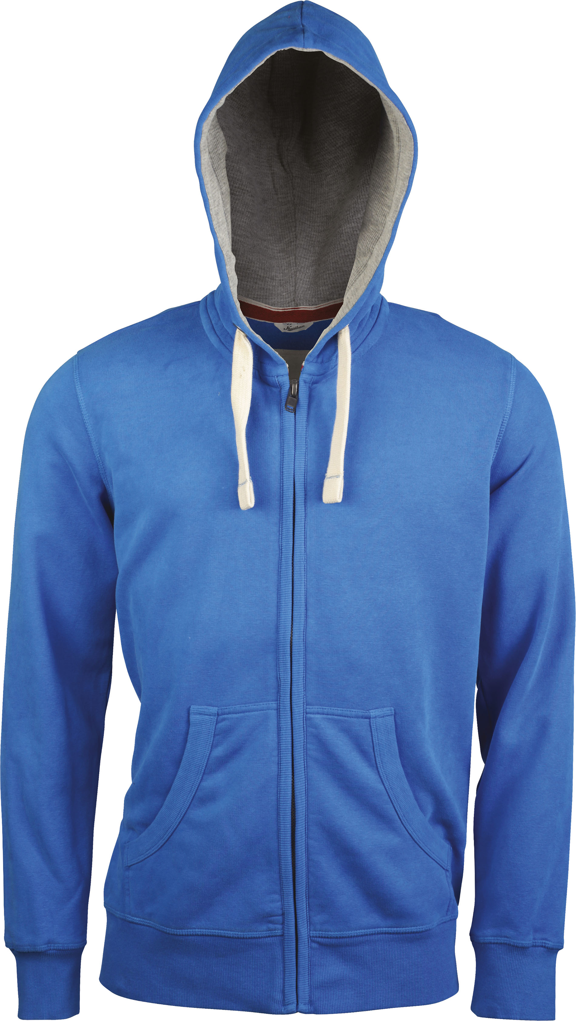 KV2300_VINTBLUE Sudadera con Capucha y Cremallera Vintage Personalizada