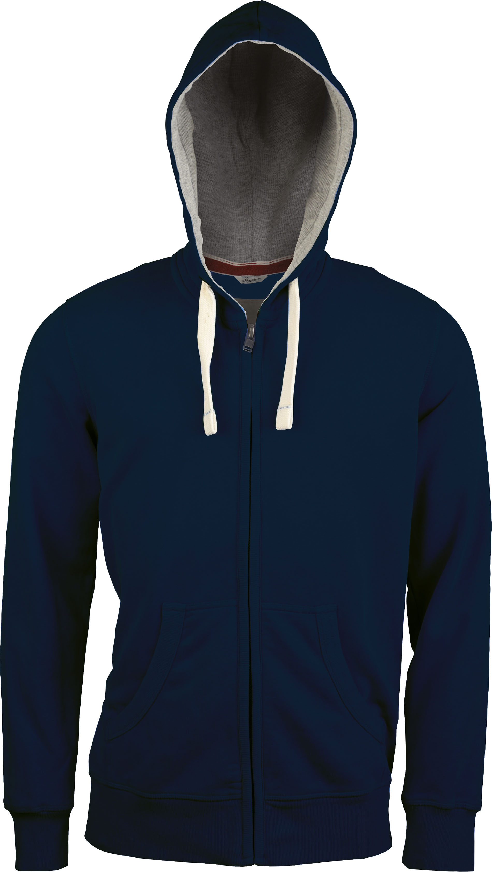 KV2300_VINTNAVY Sudadera con Capucha y Cremallera Vintage Personalizada